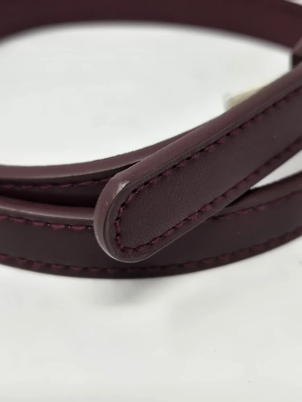 JOHN GALT MAROON OXBLOOD FAUX LEATHER SKINNY BELT UNISEX OS DARK ACADEMIA SCHOOL